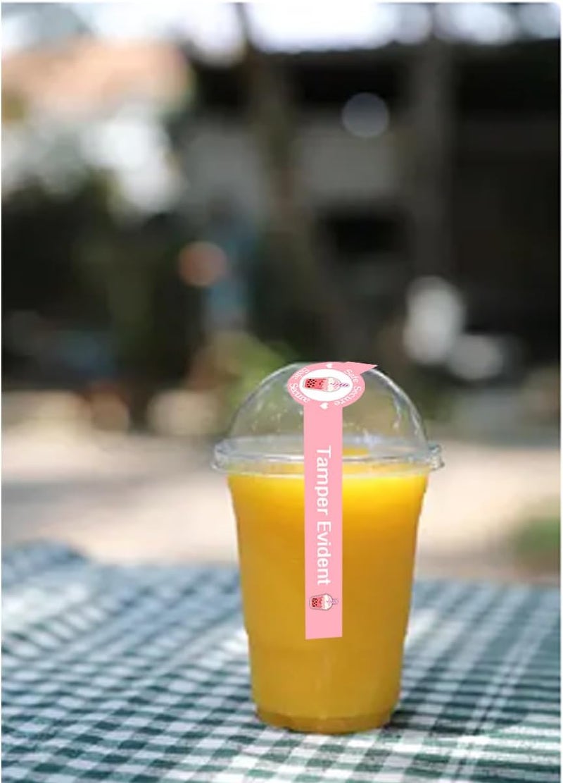 Top label 500 Pcs Safe Secure Tamper Evident Seals Stickers for Drink Lids,1" x 9" Tamper Proof Sticker,Food Delivery Stickers Sealed for Freshness Labels Drink Food Coffee Milk Tea Ice Cream Seal Sticker - Image 5